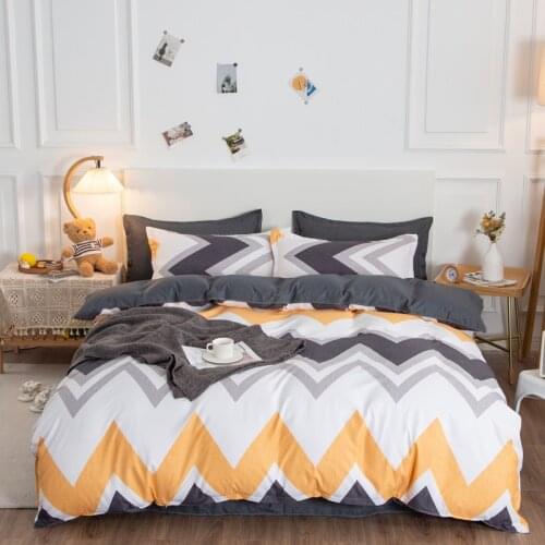 Home Living Wave Pattern Print Bedding 3/4Pcs Bedding Sheet Pillow Case Duvet Cover Queen Size and King Size Bedding Sets