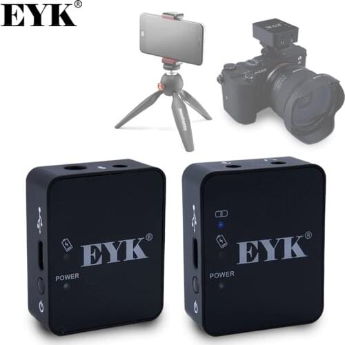 EYK EG02 Professional UHF Wireless Lavalier Microphone for Smartphones DSLR Cameras Live Recording Vlog YouTube Lithium Battery