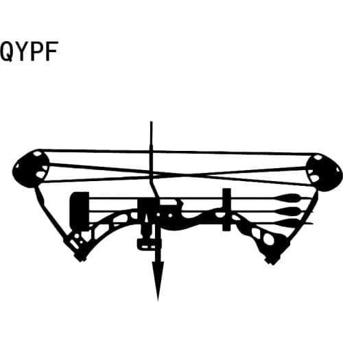 QYPF 14.4*7.8CM Bow Arrow Hunter Decor Car Modelling Sticker Silhouette Vinyl High Quality Decals C16-1635