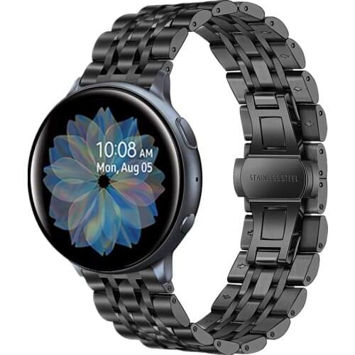 Band for Galaxy Watch Active 2 40mm 44mm bands 20mm Solid Metal Stainless Steel wrist bracelet for samsung watch active2 strap