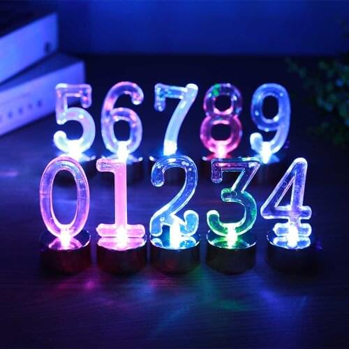 7 Color LED Candle 0-9 Number Light Automatic Change Lamp Flamless Holiday Birthday Deor Gift For Child Reusalbe Enviromental