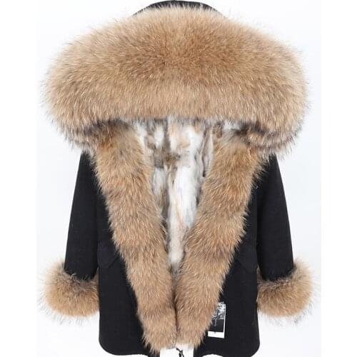 Winter Jacket Women 2020 Real Fur Coat Natural Raccoon Fur Collar Rabbit Fur Liner Thick Warm Streetwear Brand Luxury Detachable