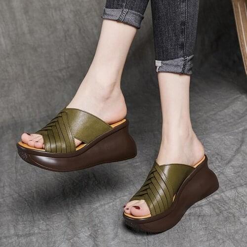 2021 Fashion Flip Flops Women shoes Slippers Platform Summer Shoes Open Toe Wedges Sandals Ladies Shoes women Plus Size 35-40