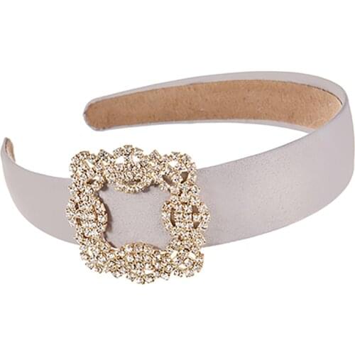 ZHINI New Simple Geometric Big Square DIY Headbands for Women Elegance AAA Zircon Crystal Wide Hair Band Wedding Fashion Jewelry