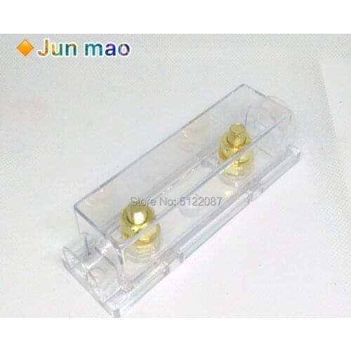 1p Transparent Gold Plating AMP ANL Fuse Holder（No Fuse) Distribution in line 0 4 8 GA Positive With Fork Bolt ANL Fuse Fusible