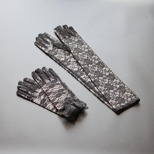 3 Colors Bridal Lace Gloves Full Finger Wedding Party Gloves for Evening Prom Gowns Women Accessories