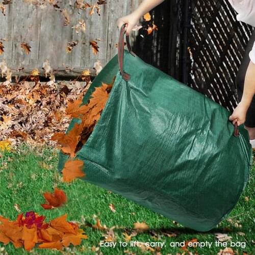 300L/500L Durable Large Capacity Garden Waste Bag Container PE Firm Yard Waste Heavy Duty Garden Waste Bins Garden Decor Bag HWC