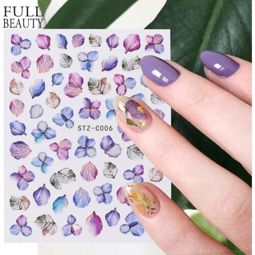 3D Florals Lavender Self Adhesive Nail Sliders Manicure Summer Flower Petal Decoation Gel Polish Nail Sticker Decals CHSTZC01-11