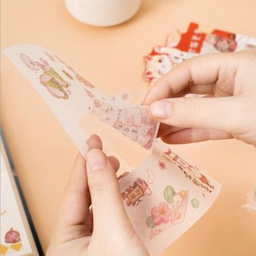 4sheets cute Animal handbook Self-made Penguin Stickers Line Cute Korean Decoration Cartoon Diary Material waterproof stickers