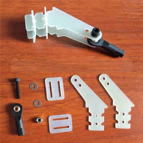 4PCs Glass Fiber Vertical Servo Rudder Rocker Arm Horn + Ball End Head Connecting Rod Set For 26-50CC Gasoline RC Airplane