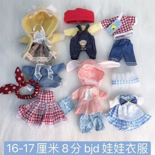 Dress Up Accessories OB11 Doll Clothes Suit 1/8 Bjd Baby Clothes Dress Skirt Fashion 16 -17 cm Clothes For Dolls
