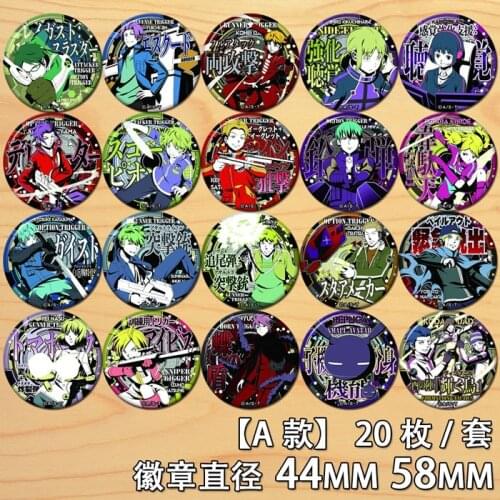 Anime World Trigger Figure Badge Round Brooch Pin Gifts Kids Collection Toy