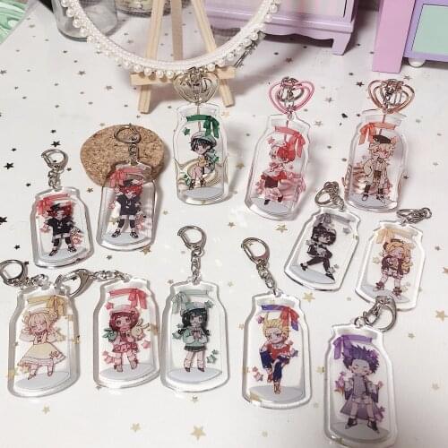 Anime My Hero Academia Midoriya Izuku OCHACO URARAKA 7cm Keychain Cosplay Acrylic Figure Keyring Kids Collection Toy