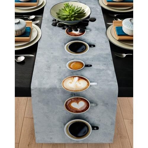Runner cover table Living Room Kitchen grey color coffee drink patterned micro fabric cover runner pattern Free Shipping
