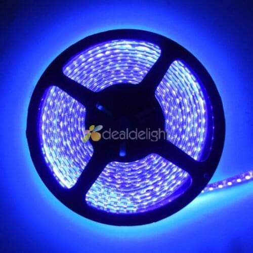 DC12V 5M 3528 SMD 120led/m 600 Leds Ultraviolet UV 395-405nm Purple Waterproof Flexible LED Strip Light Free Shipping