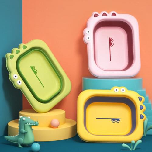 Foldable Newborn Bath Tub Cartoon Baby Shower Tubs Infant Body Washing Face Folding Basin for Baby Shower Bathroom Accessories