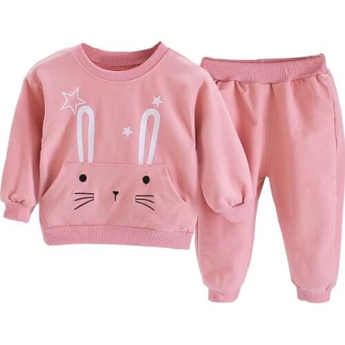 New Spring Autumn Baby Girl Clothes Suit Children Cotton T-Shirt Pants 2Pcs/Sets Toddler Casual Costume Fashion Kids Tracksuits