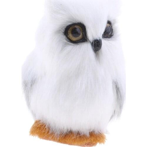 Artificial Feathered Mini Owl Christmas Ornament Decor Adornment Simulation