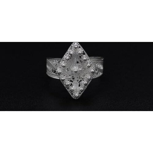 925 Sterling Silver Filigree Ring Inlaid Mardin Assyrian Turkish Special Hoop Adjustable Finger Width Collet Women Jewelry