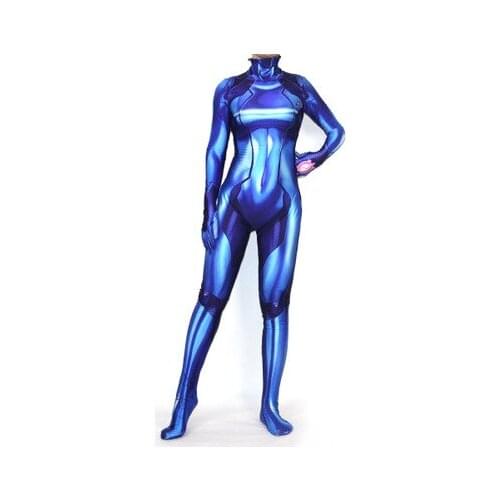 Samus Zero Aran Cosplay Costume Zentai Bodysuit