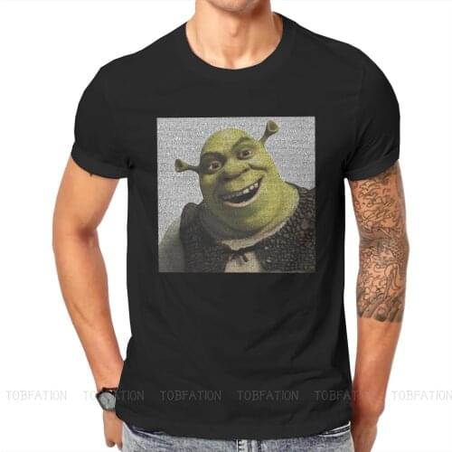 Movie Script Fashion TShirts Shrek Donkey Princess Fiona Blind Mouse Fairy Tale Movie Men Style Pure Cotton Tops T Shirt O Neck