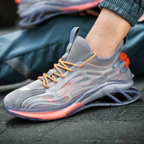 New Blade Luminous Large Mens Sneakers 2021 High Quality Fashion Casual Air Woven Breathable Black Sports Men Shoes