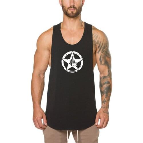 Muscle Guys Workout Brand Gyms Clothing Singlet Vest Canotte Bodybuilding Stringer Tank Top Men Fitness Sleeveless Shirt