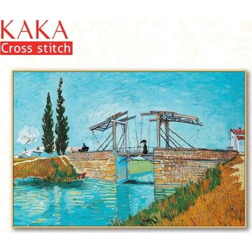 Cross stitch kits,Embroidery needlework sets with printed pattern,11CT-canvas for Home Decor Painting,Landscape Full NCKS075