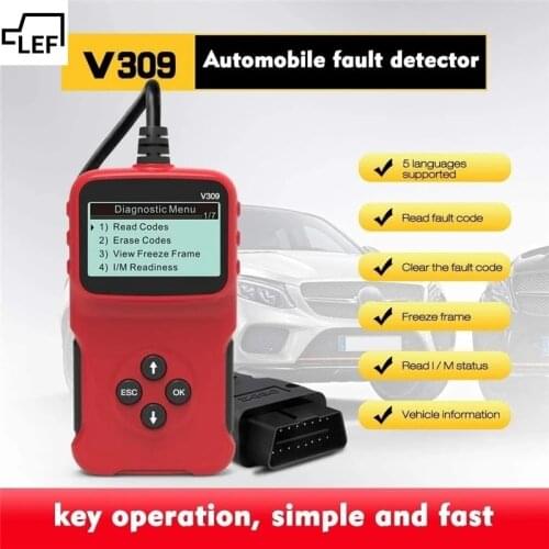 Newest V309 OBD2 OBDII Auto Car Diagnostic Scanner Handheld Car Diagnostic Repair Tool Automotive Erase/Reset Fault Codes Reader