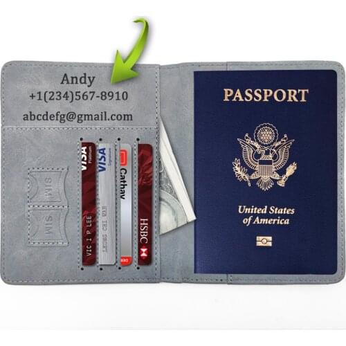 Anti-Lost Passport Cover Custom Name Phone Email Ins Travel Wallet Passport Holder Men Bank CardHolder Case Women Credit ID Gift