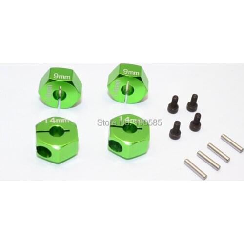 AXIAL WRAITH 1/10 ALLOY HEX ADAPTER (14MMX9MM) - 4PCS SET FOR AXIAL EXO,SCX10,WRAITH AX010/14X9MM