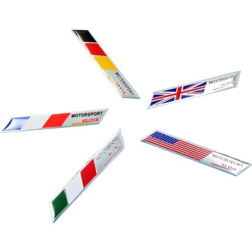 Fit All Vehicle Car Decals United States US France United Kingdom Germany Italy Flag Badge Emblem 3D Sticker Universal