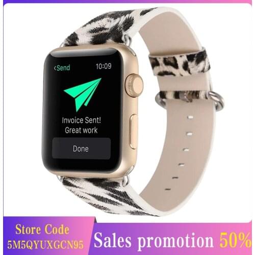 KeBitt Women Watch Band for Apple Watch 38mm 42mm 40mm, Leopard Print Bracelet 44mm Soft Strap Replace for iWatch Series 5 4 3 2
