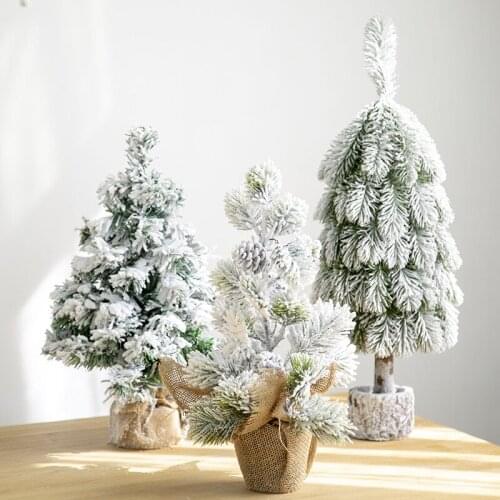 Snow Flocking Christmas Tree Cedar Tree Christmas Tree Desktop Decoration Decoration Shopping Window Christmas Tree Decoration