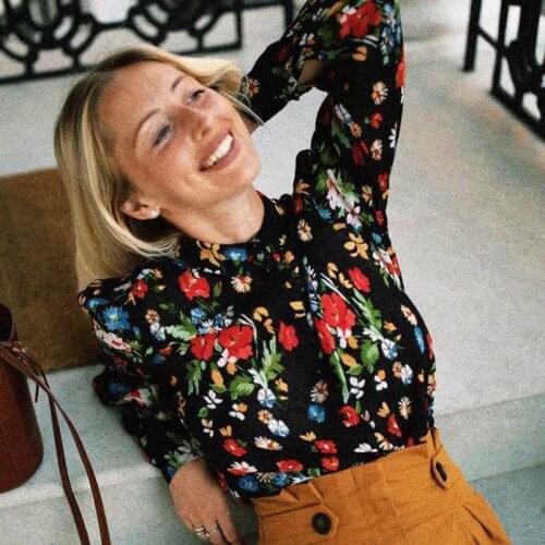 Tianna Floral Printed Shirt Women Summer Autumn Long Sleeve Button Up Casual Chic Tunic Tops 2021 Elegant Vintage Blouse Hauts