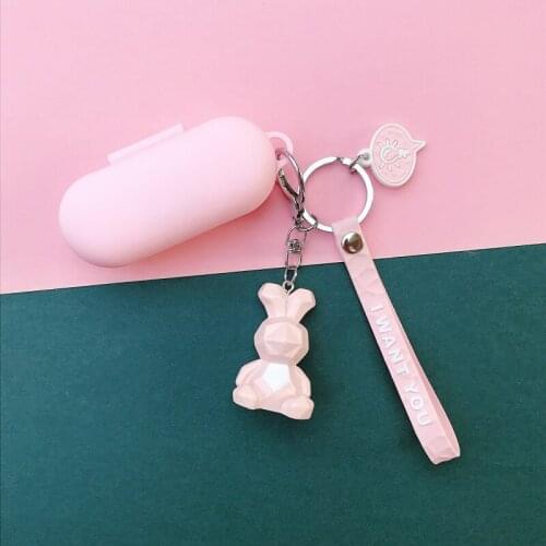 Cartoon For Huawei Freebuds 3i Honor 3 Flypods 3i Case Cute Rabbit /Panda fox Keychain Silicone Earphone Cover