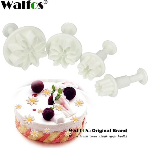 Cake Baking Cookie Mold Fondant Cake Tools 4Pcs Daisy Cake Biscuit Sugarcraft Cookies Plungers Paste Cutter Tools 01062