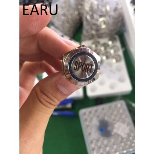 16mm Waterproof Stainless Steel Metal LED Momentary Push Button Switch Car Auto Racing Sport Mode Shift Switch Illuminated Power