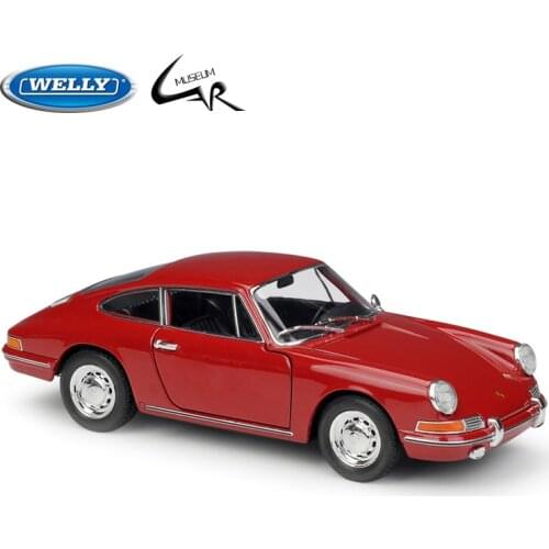 Welly 1:24 Diecast Car Scale Model Display 1964 Porsche 911 High Simulation Toy Metal Alloy Children Birthday Gifts Collection