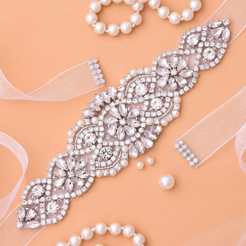 Pearls Rhinestones Bridal Diamond Belt Wedding Bride Sash Party Belt 21 Colors For Wedding Dress Accessories Women Dresses 2021