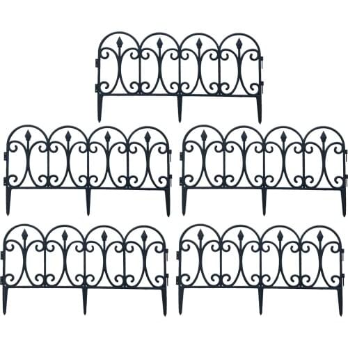 5PCS Garden Fence Outdoor Garden Border Decoration Fence Edging Plant Bordering Lawn Edging Fence For Yard Patio Garden Decor
