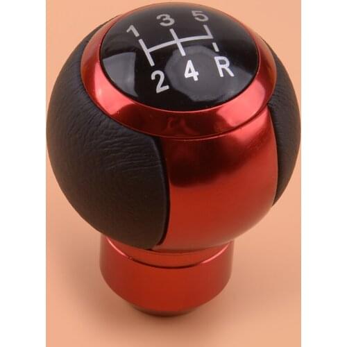 5 Speed Round Red Manual Transmission Car Gear Shifter Shift Lever Knob for Universal Vehicles Trucks