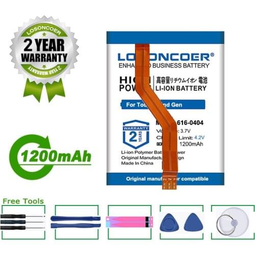 LOSONCOER Battery 1200mAh 616-0401 616-0404 Battery For iPod Touch 2 2nd Gen 2G 8GB 16GB 32GB