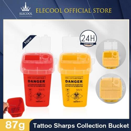 1L Tattoo Supplies Container for Disposable Sharps Medical Needle Tips Waste Box Tattoo Accessories Buckets Collections Barrels