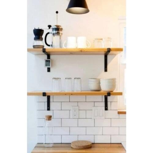 AN7 Plusaksesuar Wooden Solid Decorative 2 Piece Wall Shelf Bookshelf Accessory Shelf Flower Pot Planter Kitchen Organizer