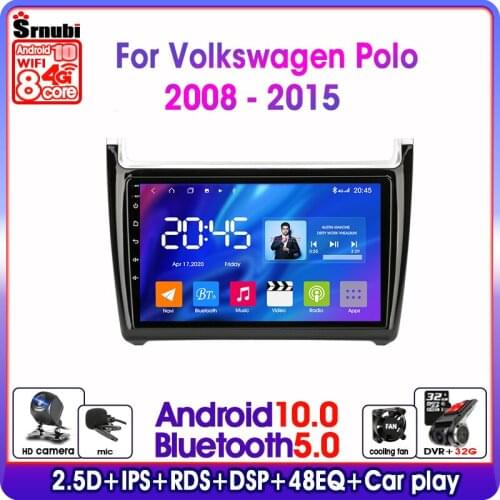 Andriod 10.0 2Din ips Car Radio for Volkswagen VW POLO 2008-2015 RDS DSP 48EQ 4G NET+WiFi GPS Multimedia Dvd Player Split Screen