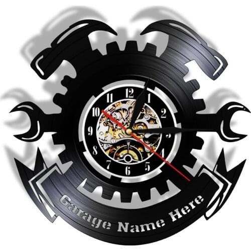 Car Service Wall Sign Wall Clock Modern Design Auto Repair Shop Vinyl Record Wall Clock Wall Decor For Car Mechanic Service Shop