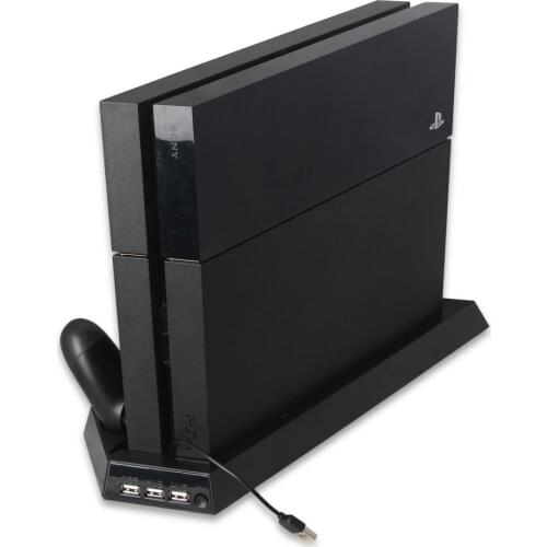 Dual Cooling Fan Cooler Vertical Stand USB 2.0 Hub Ports Controller Gamepad Charger Station Charging Dock for PS4/Slim Console