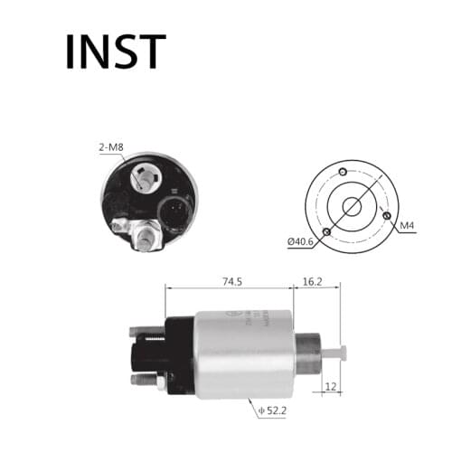 ELECTROMAGNETIC SWTICH SOLENOID FOR 12V 1.6KW 10503939 10516636 10518568 1866 66161 66183 SSD6407HE SSD0407KR STD7847