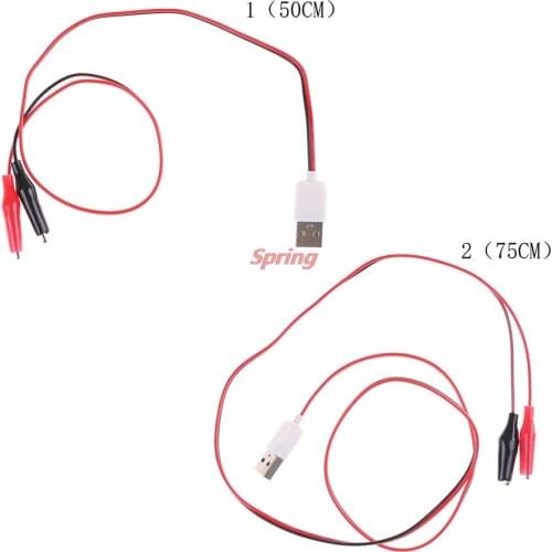 Hot USB Alligator Clips Crocodile Wire Male To USB Tester Detector DC Voltage Meter Ammeter Capacity Power Meter Monitor